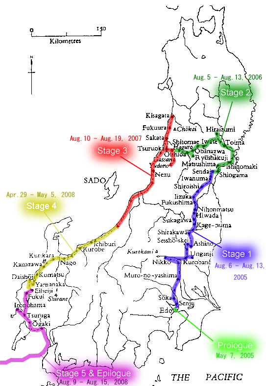 Matsuo Basho - Narrow Road Map