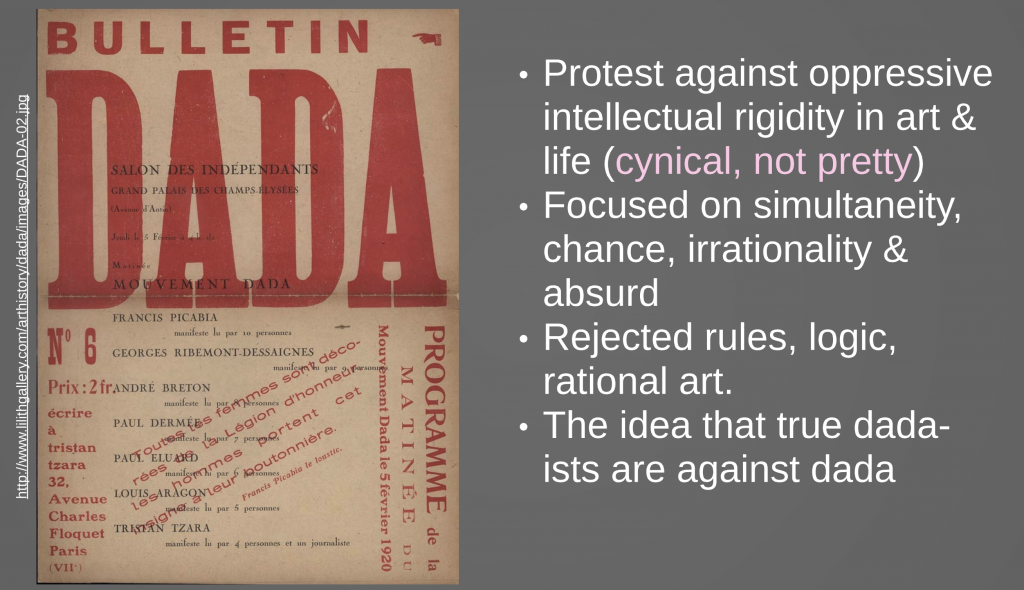 A dada poster and description