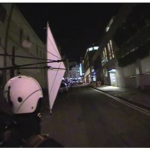 video stills of helmet with sail