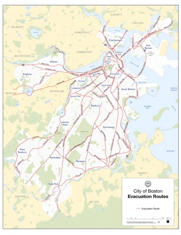 map of boston evacuation routes