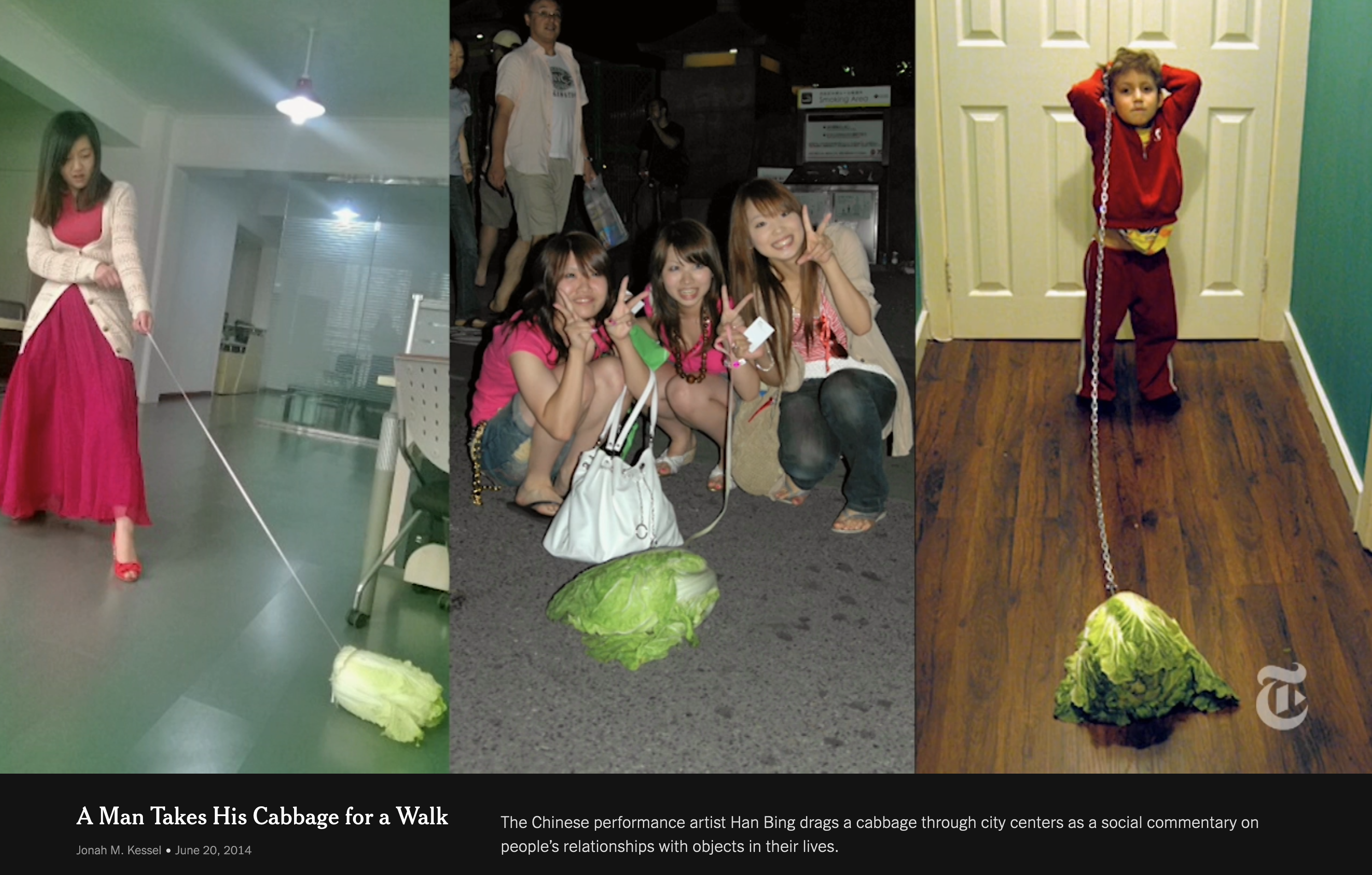 people walking cabbages